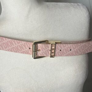 DKNY logo pink belt with gold buckle AND UC M/L